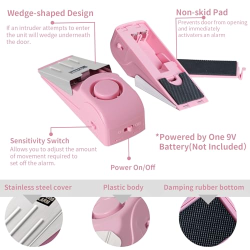 2 Pack Portable Door Stop Alarm (2 Count)