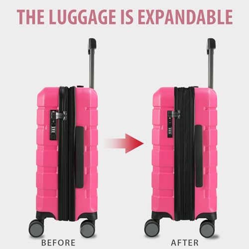 Hardside Expandable Carry On Luggage with Spinner Wheels & Built