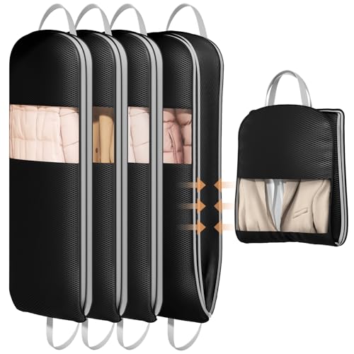 4 Pack 54" Garment Bags for Hanging Clothes (4 Count)