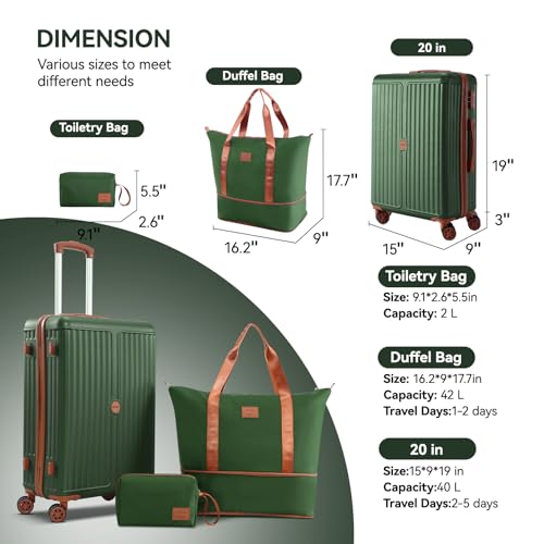 Luggage Sets 3 Piece ABS+PC Hardside (3 Count)