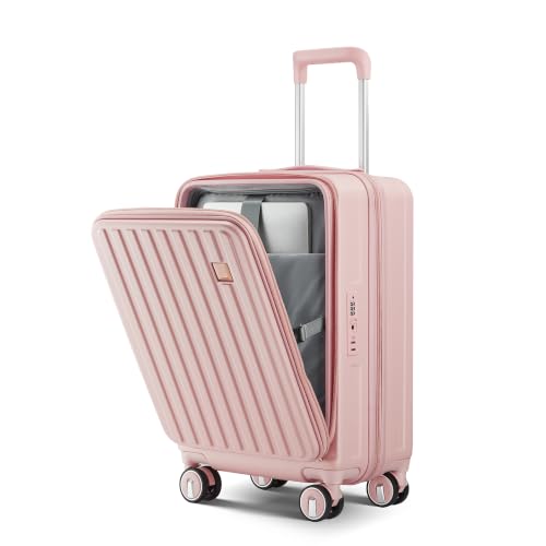 4 Piece Expandable Hardshell Pink Luggage Sets with Spinner Wheels (3 Count)