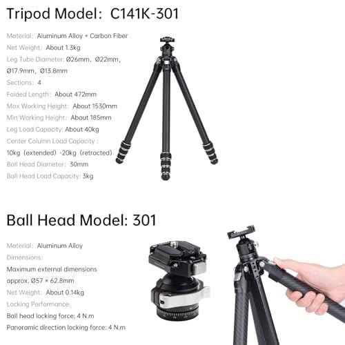 FALCAM TreeRoot F38 Quick Lock Lite Carbon Fiber Tripod with Ball Head