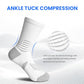 Crew Compression Socks Athletic Running Socks for Men Women Plantar Fasciitis Relief 3 Pairs