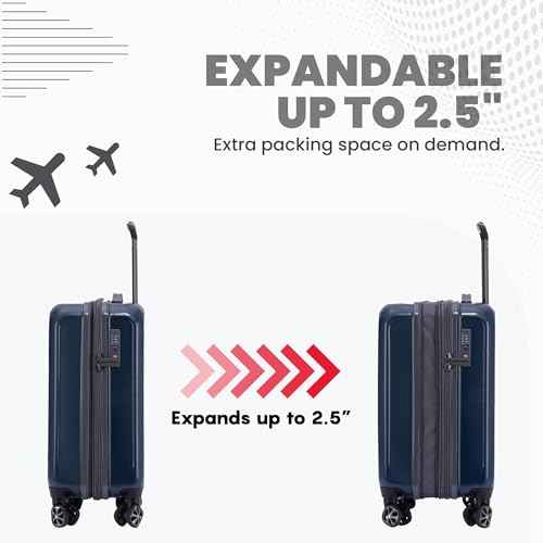 Rails 29 Inch Expandable Hardside Checked Suitcase with 360° Spinner Wheels