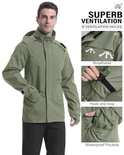 Rain Suit Waterproof Breathable Lightweight 2 (2 Count)