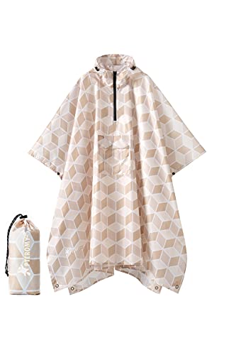Hooded Rain Poncho for Adults