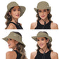 Sun Hats for Women Bucket Hat UV Protection Fishing Hat Wide Brim Safari Hats 2 in 1 Zip