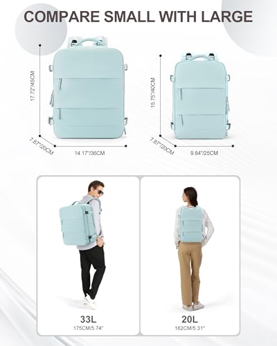 Large Travel Backpack Carry On for Women Man Gym Backpacks with Laptop Compartment Mochila de Viaje Teacher Personal Item Backpack Rucksack Airplane Accessories Must Haves Blue