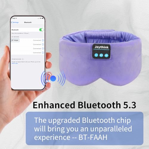 Sleep Headphones Bluetooth Sleep Mask Silk Headband Earphones Bluetooth Eye Mask for Sleeping On Side Blackout Soft Sleep Earphones Music Kids Children Eye Cover Purple