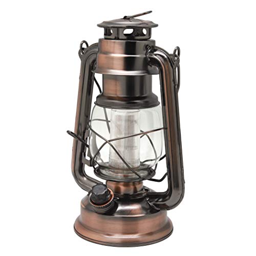 LED Vintage Lantern Metal Hanging Hurricane 12 LED Dimmer Switch Cold White Battery Operated Power Outage Indoor Camping Lighting Outdoor Brooklyn (2 Count)