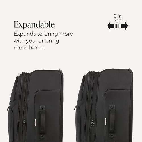 Sion Softside Expandable Spinner Luggage Durable Lightweight Travel Suitcase