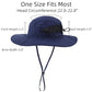 Womens Outdoor Mesh Boonie Sun Hat Summer Wide Brim UV Protection Fishing Hat Safari Cap Navy Blue
