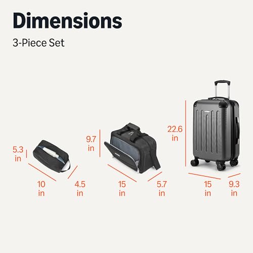 3 Piece Luggage Set with Spinner Wheels (3 Count)