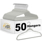50 Pack Plastic Hangers for Clothes (50 Count)