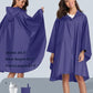 Adult Rain Poncho Waterproof Hooded Zipper Raincoat with Pockets