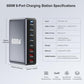 600W Fast Charging 8 Port USB C Charger Block with Nylon Fast Charging Cable