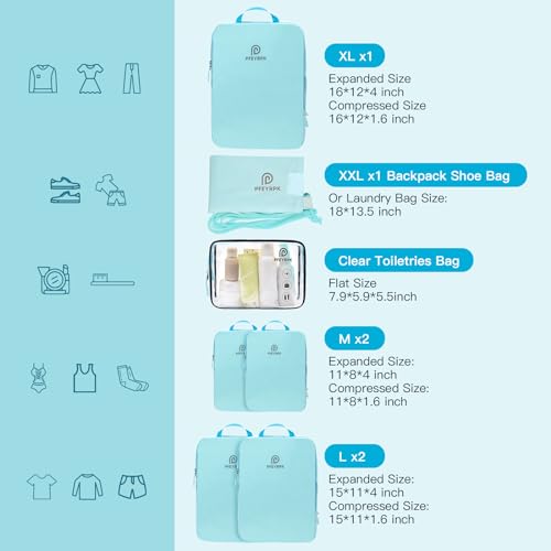 Compression Packing Cubes for Suitcases (7 Count)