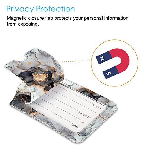 Luggage Tags Privacy Cover ID Label for Travel Bag Suitcase (2 Count)