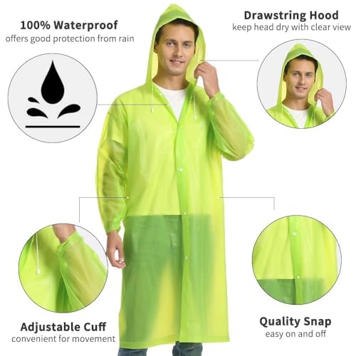 2 Pack Portable EVA Raincoats for Adults (2 Count)