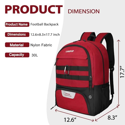 Soccer Backpack Bag with Ball Holder Ventilated Shoe Compartment Large Capacity Sports Gear Bag for Basketball Volleyball Gym