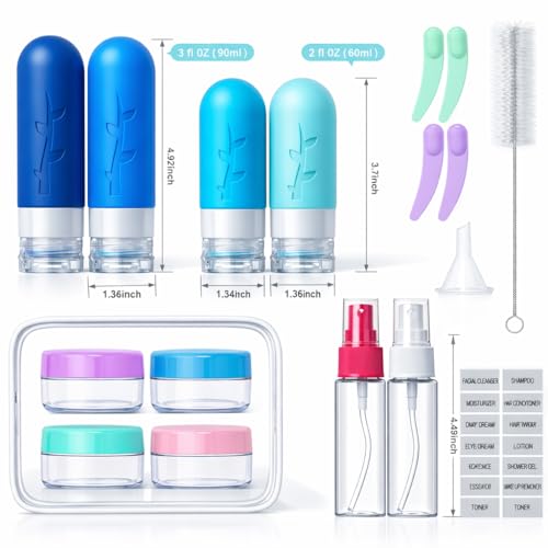 18pack Travel Bottles for Toiletries (19 Count)