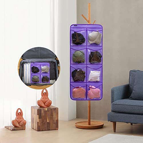 Dual Sided Hanging Closet Organizer for Socks Underwear Bra Kids Storage Organizer for Baby Clothes Toddler Shoes with 26 Pockets