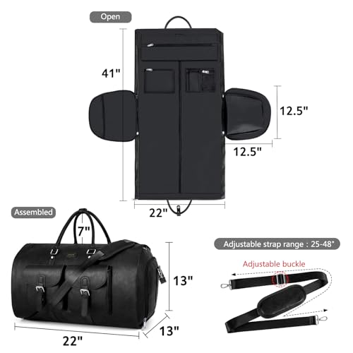 Garment Bag for Travel Convertible Carry on Travel Duffel Bag for Men Women