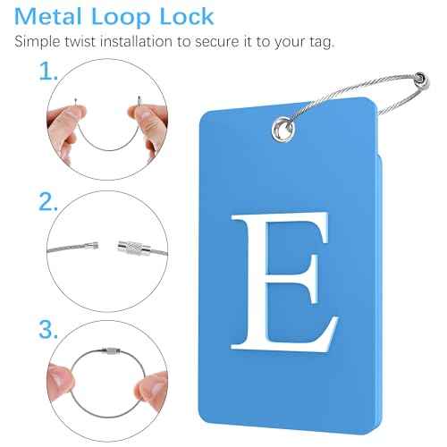 2 Pack Initial Luggage Tags for Suitcases Airplane Travel Essentials (2 Count)