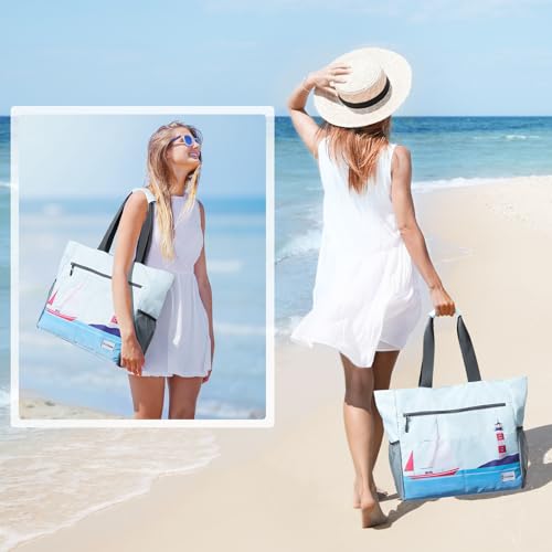 Beach Bag Waterproof Sandproof Large Capacity Foldable for Women