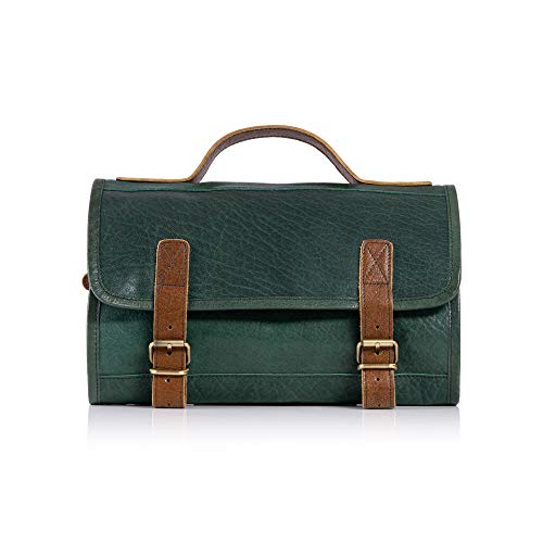 Premium Buffalo Leather Hanging Toiletry Bag Travel Dopp Kit