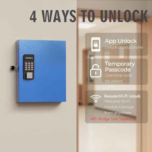32Key Lock Box Smart Key Organier Cabinet with Keypad & App for Office (32 Count)