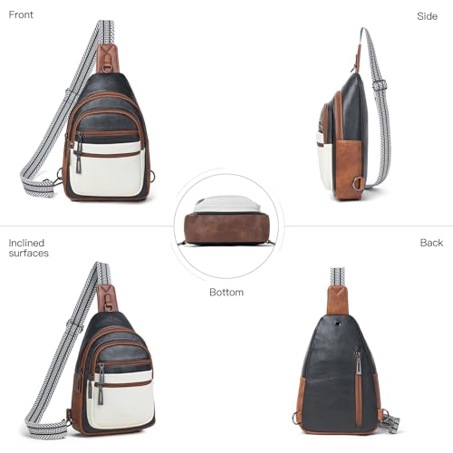 Sling Bag for Women Crossbody Bag Fanny Pack Cross Body Handbag Sling Purse Vegan Leather Trendy Gifts Travel Purse Black
