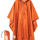 Adult Rain Poncho Waterproof Hooded Raincoat Lightweight Packable