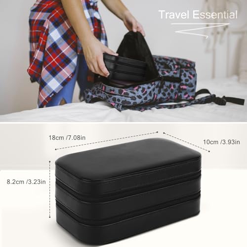 Small Travel Jewelry Box with Double Zipper
