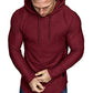 Mens Fashion Athletic Hoodies Sport Sweatshirt Solid Color Fleece Pullover Red Large