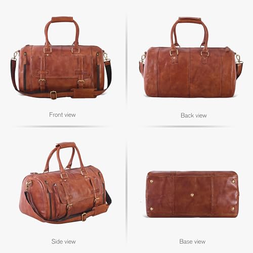 Vintage Genuine Leather Duffle Bag for Men