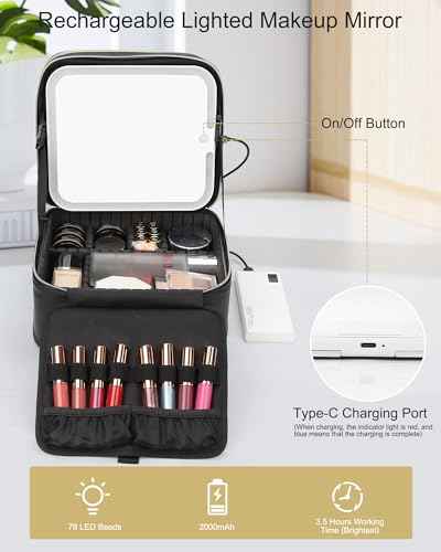 Makeup Bag with LED Mirror