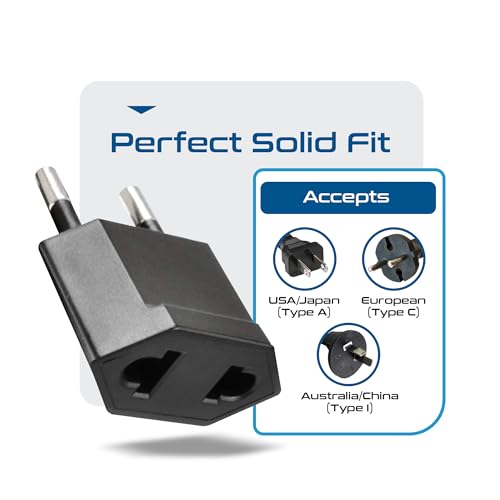 USA Canada to European Plug Adapter (6 Plug adapter)