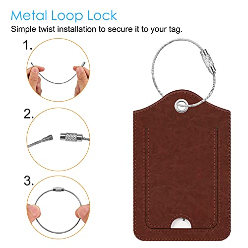Luggage Tags Privacy Cover ID Label for Travel Bag Suitcase (2 Count)