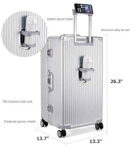 Super Large Aluminum Frame Checked Zipperless Luggage
