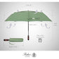 Folding Umbrella Real Wood Handle Kimono Olive Night