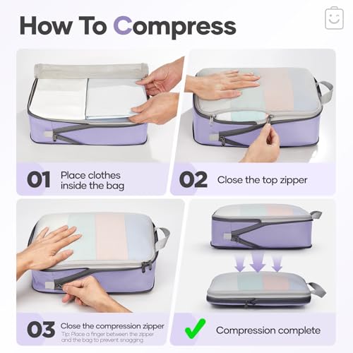 11 Set Compression Packing Cubes Garment Bags for Travel Essentials (11 Count)