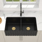 33" Black Ceramic Porcelain Farmhouse Sink