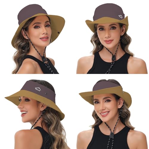 Sun Hats for Women Bucket Hat UV Protection Fishing Hat Wide Brim Safari Hats 2 in 1 Zip