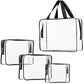4Pcs Crystal Clear PVC Travel Toiletry Bag Kit for Women Men (4 Count)