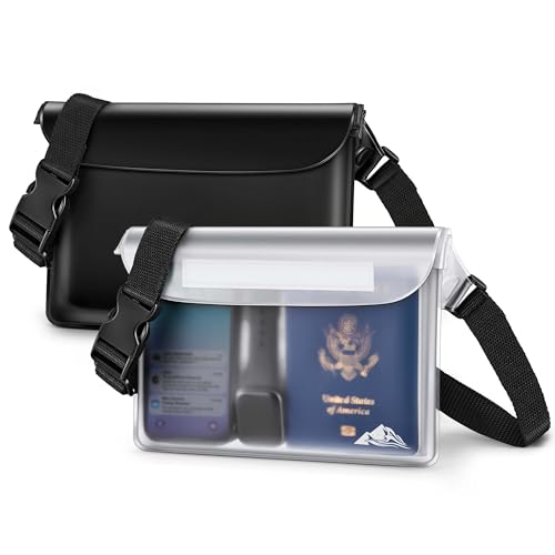 2 Pack Waterproof Fanny Pack Pouch Dry Bag for Phone Passport Purse (2 Count)