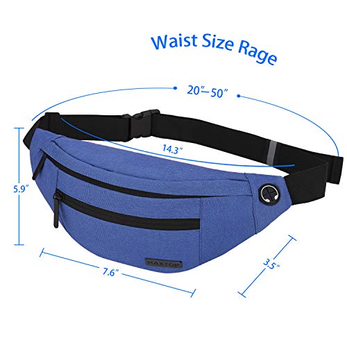 Large Blue Crossbody Fanny Pack for Women Men