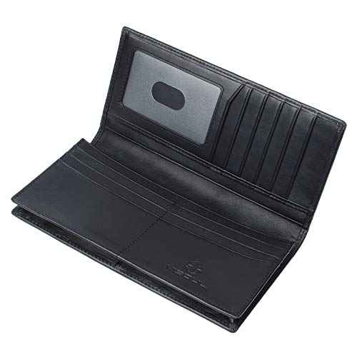 Leather Checkbook Cover Wallet for Men with RFID Blocking