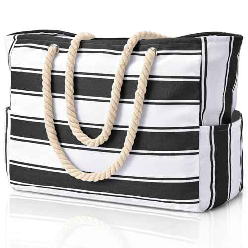 Beach Bags for Women Large Waterproof Beach Tote Bag Zipper Waterproof Sandproof Swim Pool Bag