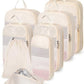 8 Set Space Saving Compression Packing Cubes Lightweight Packing Cube Begie